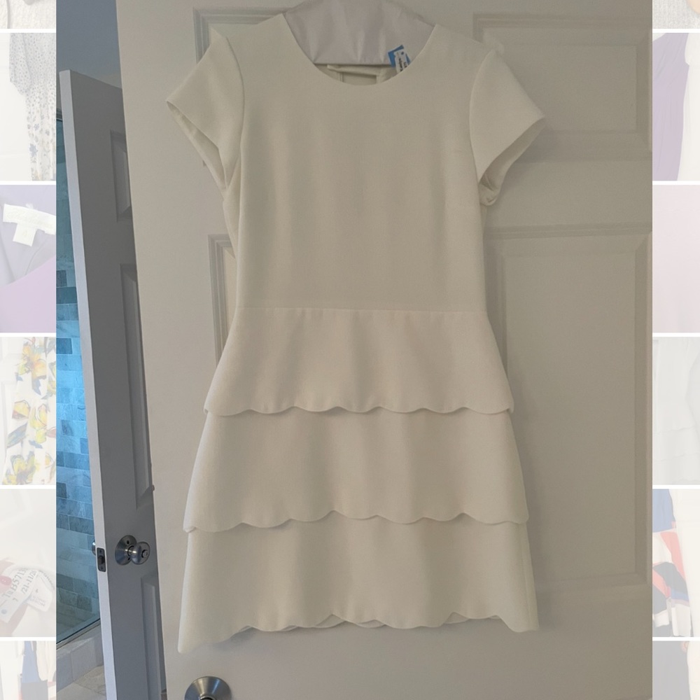 Club Monaco white tiered dress